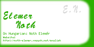 elemer noth business card
